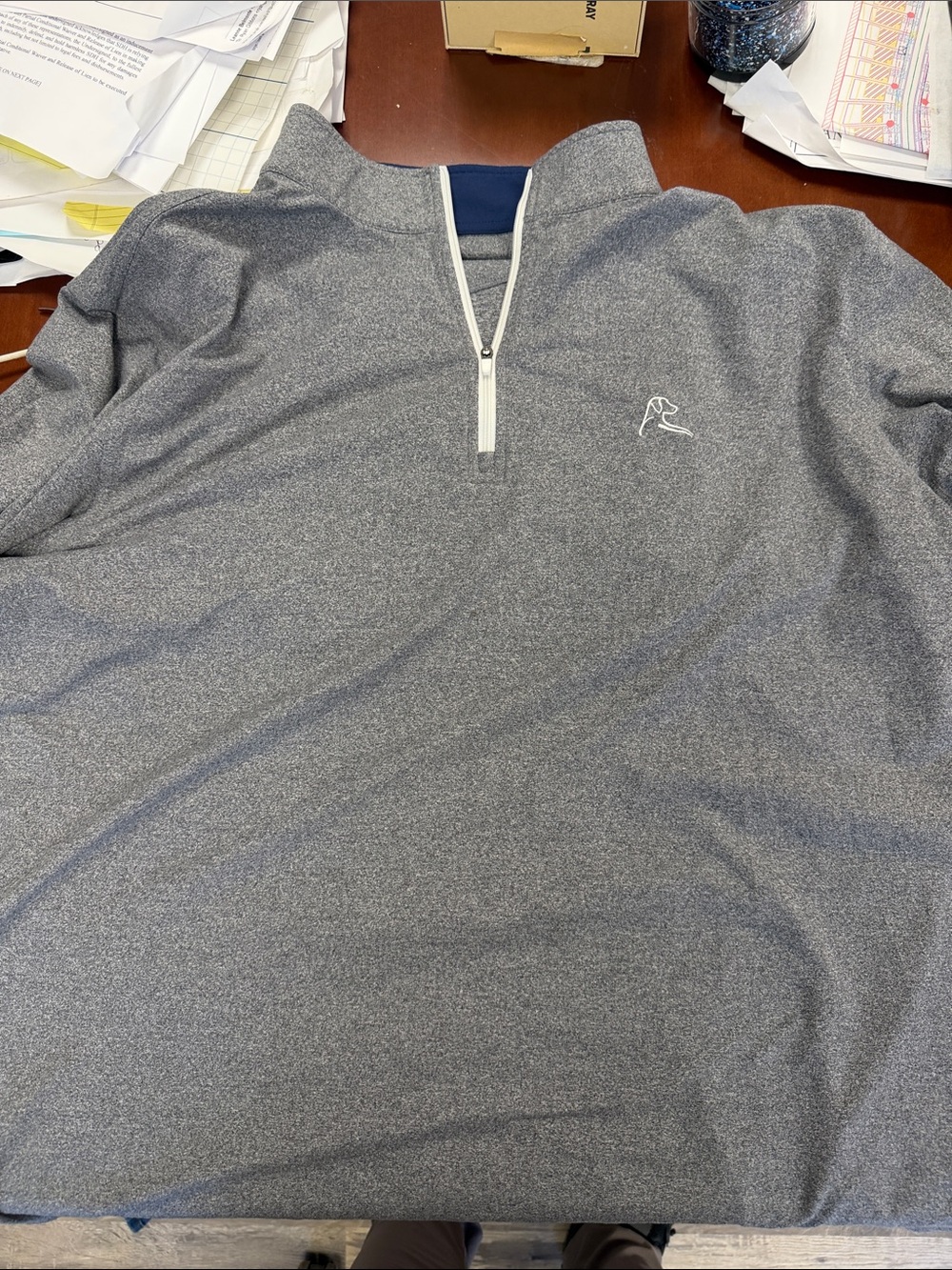 Rhoback Gray Heather Quarter-Zip Performance Pullover